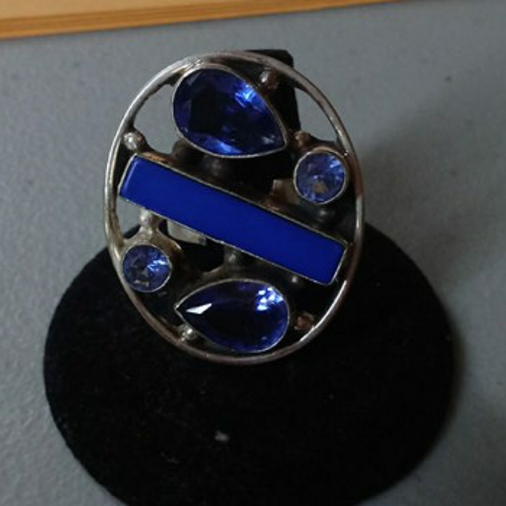 Sterling Silver And Precious Tanzanite, Blue diamo